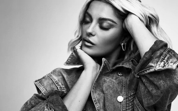 mood American Black & White monochrome singer music Bebe Rexha HD Desktop Wallpaper | Background Image