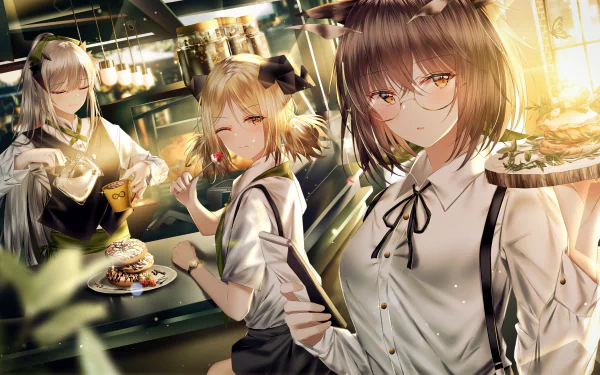 Silence (Arknights) Saria (Arknights) Ifrit (Arknights) video game Arknights HD Desktop Wallpaper | Background Image