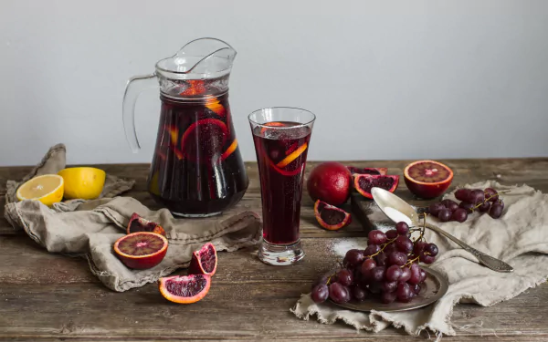still life fruit grapes pitcher food drink HD Desktop Wallpaper | Background Image