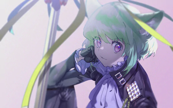 green hair animal ears purple eyes Lio Fotia Anime Promare HD Desktop Wallpaper | Background Image