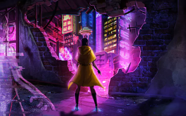 hologram futuristic Sci Fi cyberpunk HD Desktop Wallpaper | Background Image
