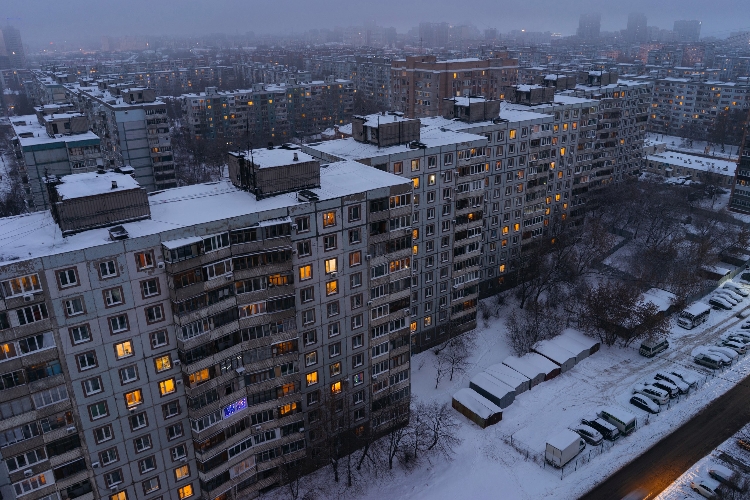 Download Russia Night Snow Winter Cityscape Man Made City Winter Night ...