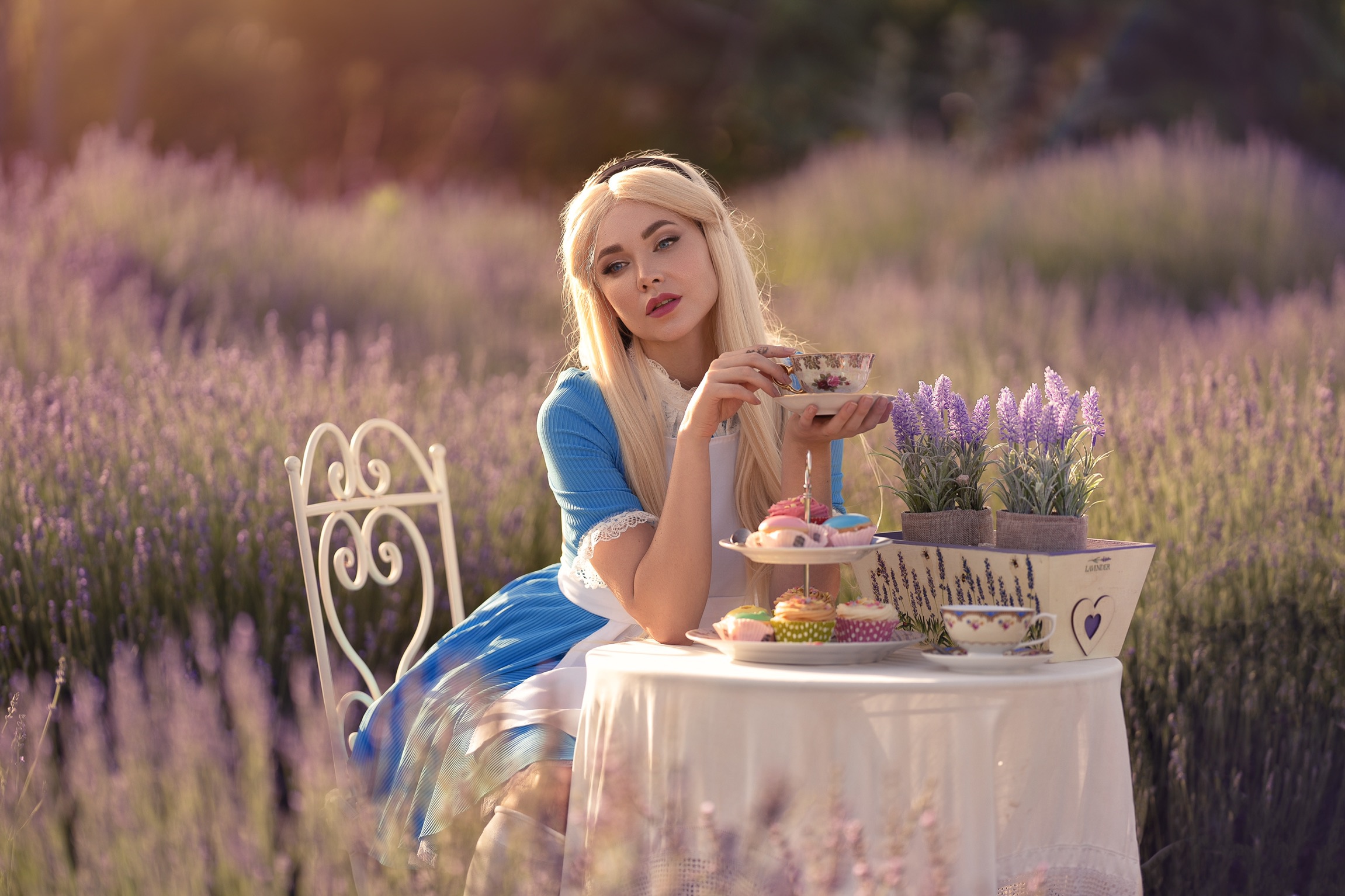 Download Model Blonde Alice (Alice In Wonderland) Flower Woman Cosplay