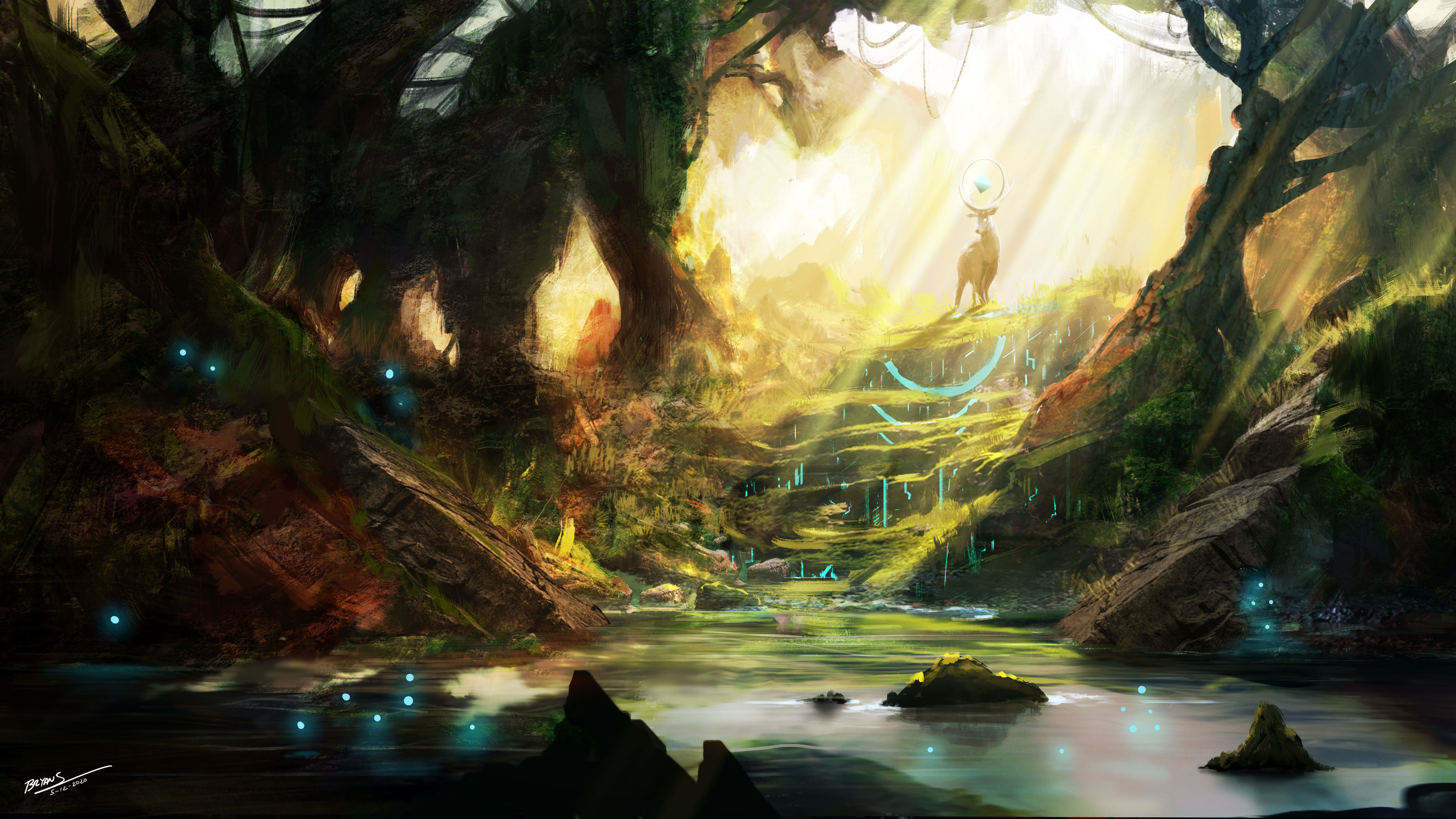 Download Fantasy Deer 4k Ultra HD Wallpaper by Bryan Salvador