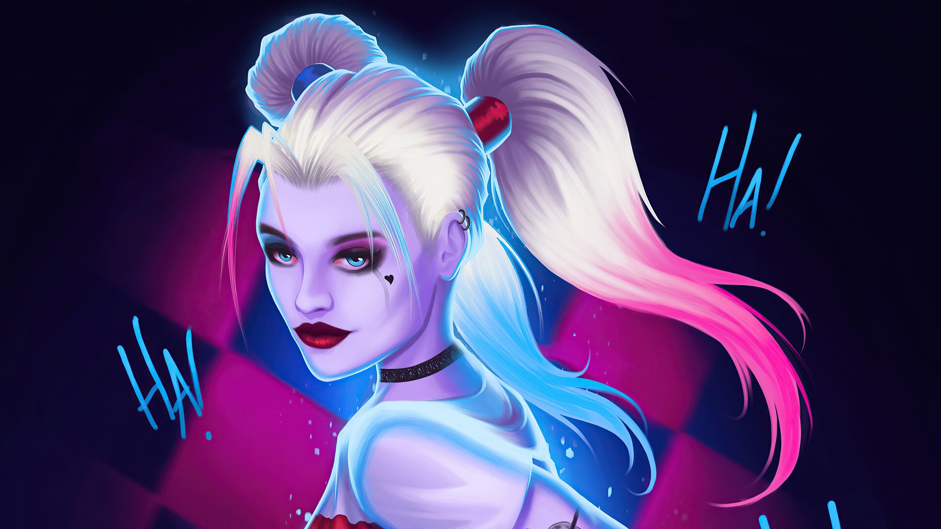 Download Blonde DC Comics Blue Eyes Lipstick Comic Harley Quinn 4k ...