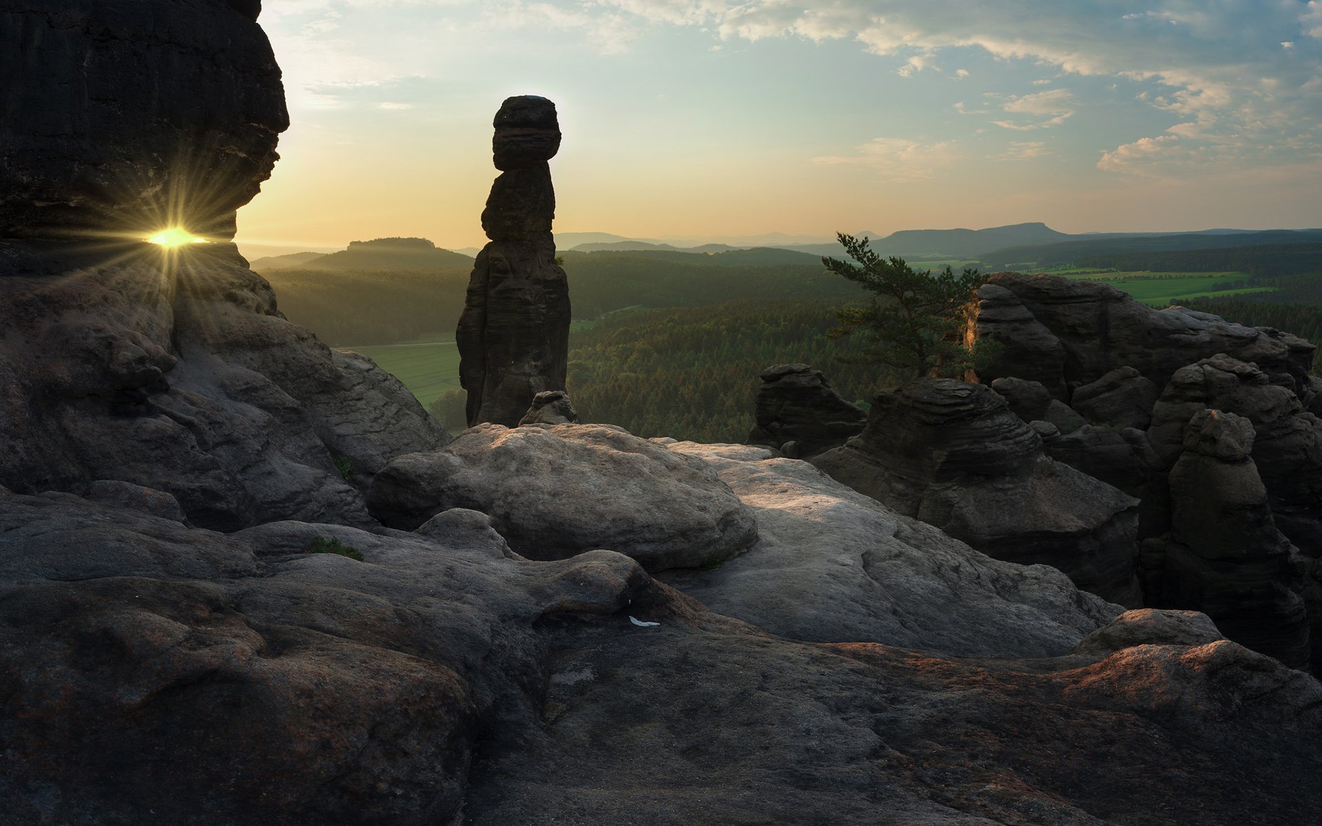 Download Germany Saxony Sandstone Elbe Sandstone Mountains Nature Mountain HD Wallpaper