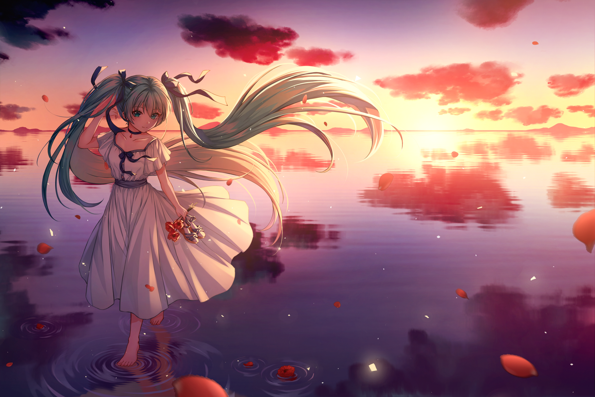 Download Hatsune Miku Anime Vocaloid HD Wallpaper by _iyar_