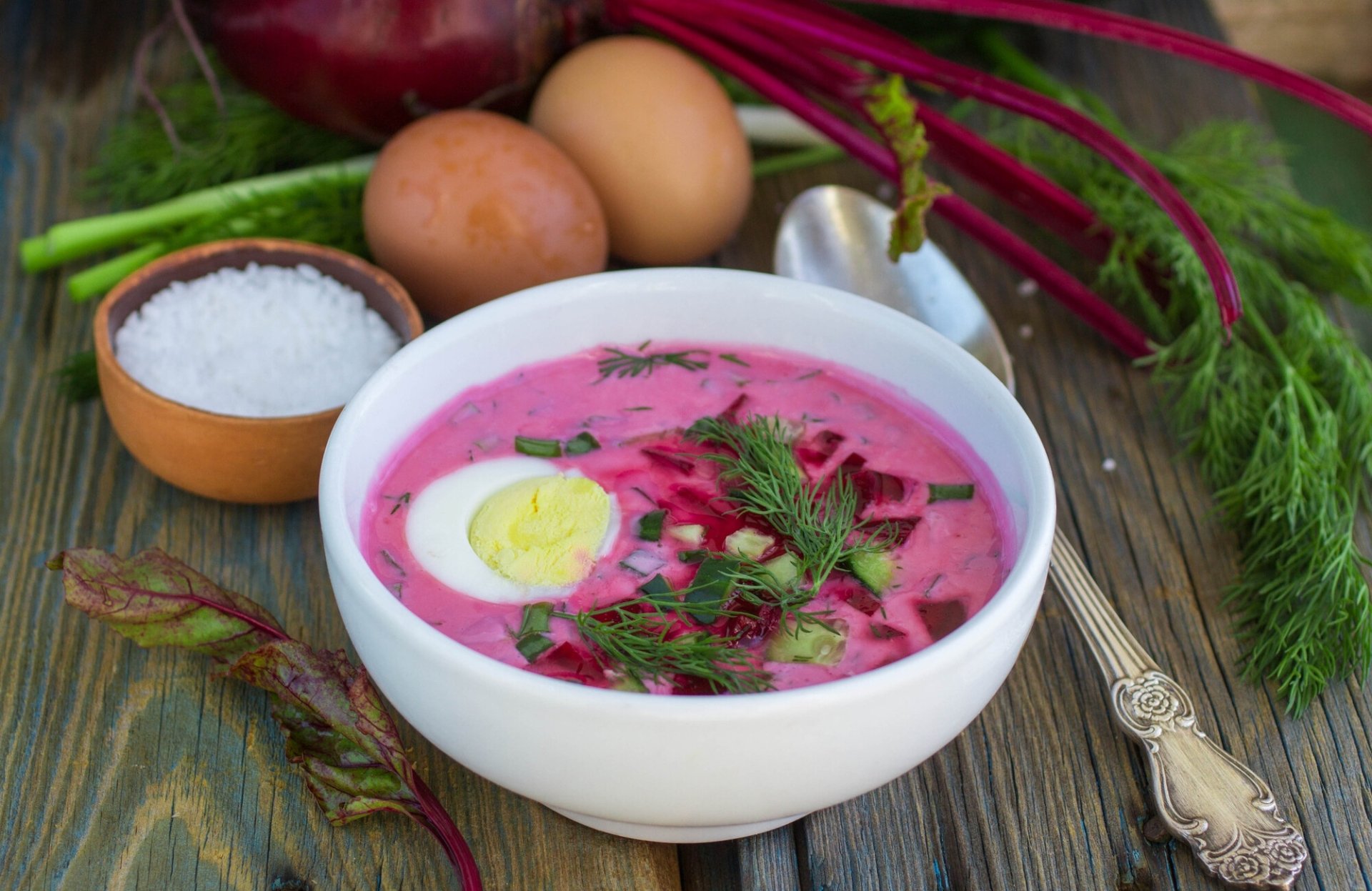 Download Beet Salt Bowl Egg Food Soup HD Wallpaper