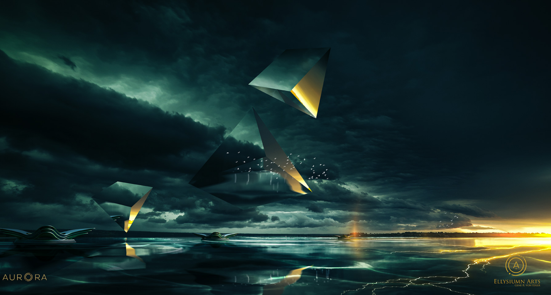 Download Sci Fi Landscape HD Wallpaper by Gene Raz von Edler ...