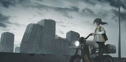motorcycle post apocalyptic Anime Original anime motorcycle HD Desktop Wallpaper | Background Image