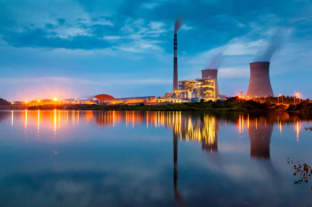 reflection smoke nuclear plant man made power plant HD Desktop Wallpaper | Background Image