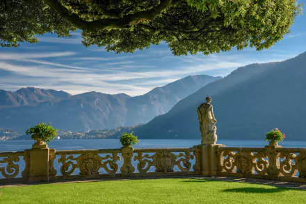 Villa Balbianello lake como Italy man made statue HD Desktop Wallpaper | Background Image