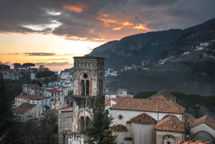 ravello bell tower Italy tower mountain man made Amalfi HD Desktop Wallpaper | Background Image
