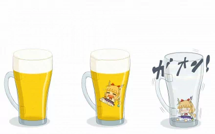 Suika Ibuki Anime Touhou HD Desktop Wallpaper | Background Image