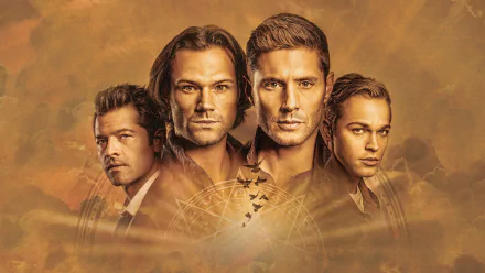 Jack Kline Castiel (Supernatural) Dean Winchester Sam Winchester Alexander Calvert Misha Collins Jared Padalecki Jensen Ackles Supernatural (TV Show) TV Show HD Desktop Wallpaper | Background Image