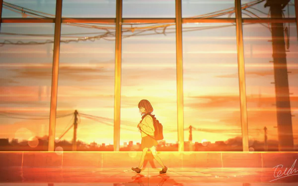 sunset Anime Original anime sunset HD Desktop Wallpaper | Background Image