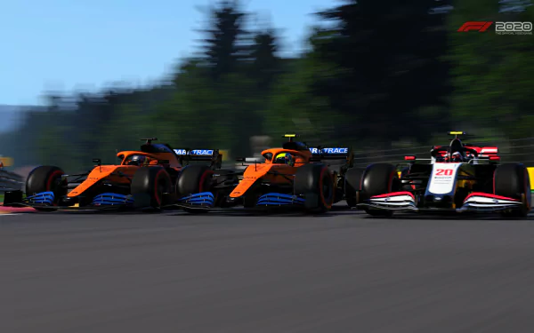 Haas F1 Team VF-20 McLaren F1 Team MCL35 video game F1 2020 HD Desktop Wallpaper | Background Image