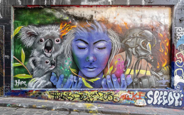 Australia Melbourne artistic graffiti HD Desktop Wallpaper | Background Image