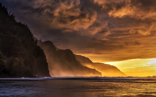 Nature Ocean Hawaii Cloud Sunset HD Wallpaper | Background Image