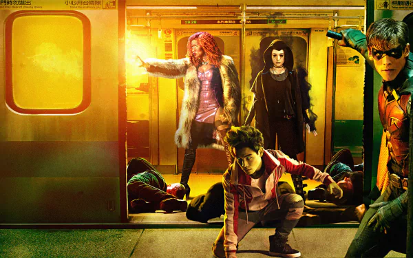Koriand'r Dick Grayson Garfield Logan Starfire (DC Comics) Raven (DC Comics) Beast Boy Robin (DC Comics) TV Show titans HD Desktop Wallpaper | Background Image