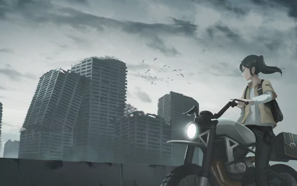 motorcycle post apocalyptic Anime Original anime motorcycle HD Desktop Wallpaper | Background Image