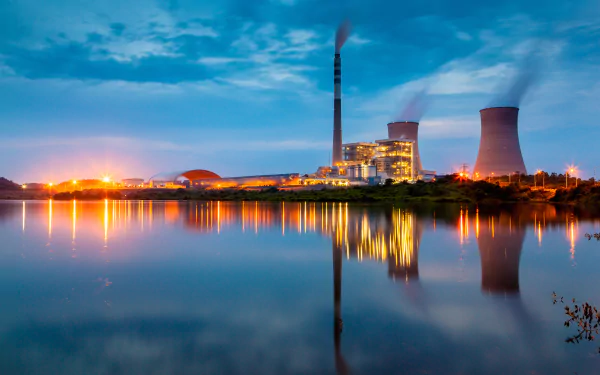 reflection smoke nuclear plant man made power plant HD Desktop Wallpaper | Background Image