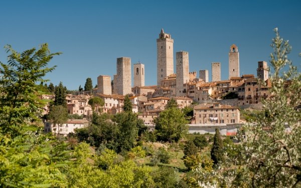 Man Made Town Towns Tower Italy Tuscany San Gimignano HD Wallpaper | Background Image