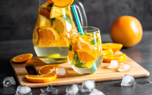 orange (Fruit) glass lemonade food drink HD Desktop Wallpaper | Background Image