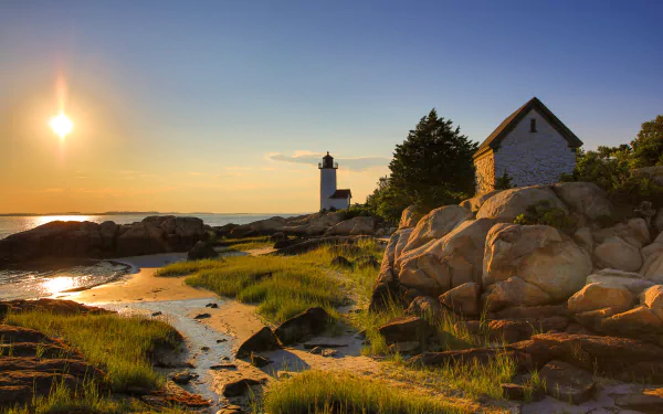 house stone sea man made lighthouse HD Desktop Wallpaper | Background Image