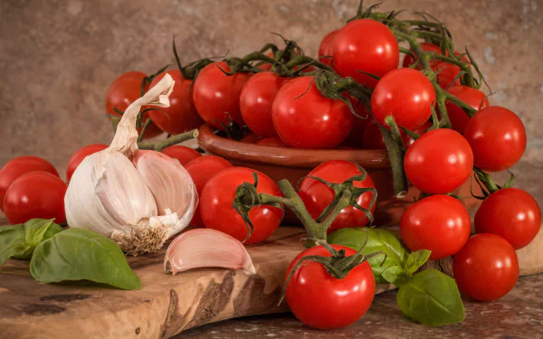 garlic vegetable food tomato HD Desktop Wallpaper | Background Image