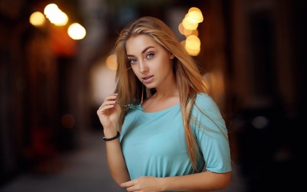 Women Model Models Blonde Depth Of Field Blue Eyes HD Wallpaper | Background Image