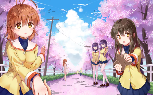 Fuuko Ibuki Girl from the Illusionary World Ryou Fujibayashi Kyou Fujibayashi Nagisa Furukawa Anime Clannad HD Desktop Wallpaper | Background Image