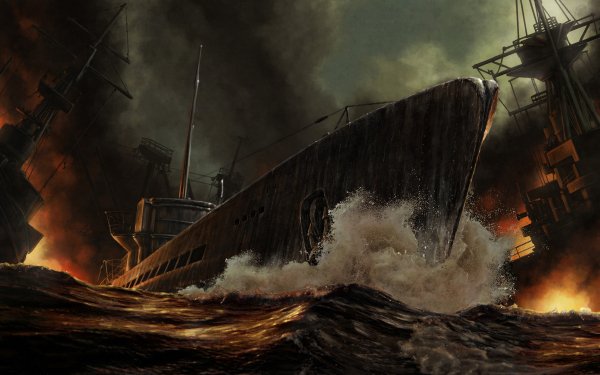 Video Game Silent Hunter 5: Battle Of The Atlantic Battle Ship HD Wallpaper | Background Image