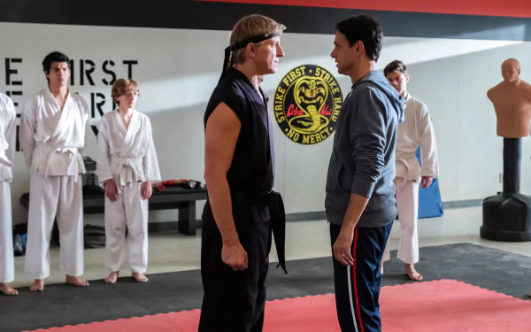 William Zabka Johnny Lawrence Ralph Macchio Daniel LaRusso TV Show Cobra Kai HD Desktop Wallpaper | Background Image