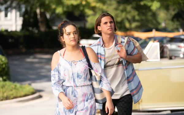 Tanner Buchanan Robby Keene Mary Mouser Samantha LaRusso TV Show Cobra Kai HD Desktop Wallpaper | Background Image