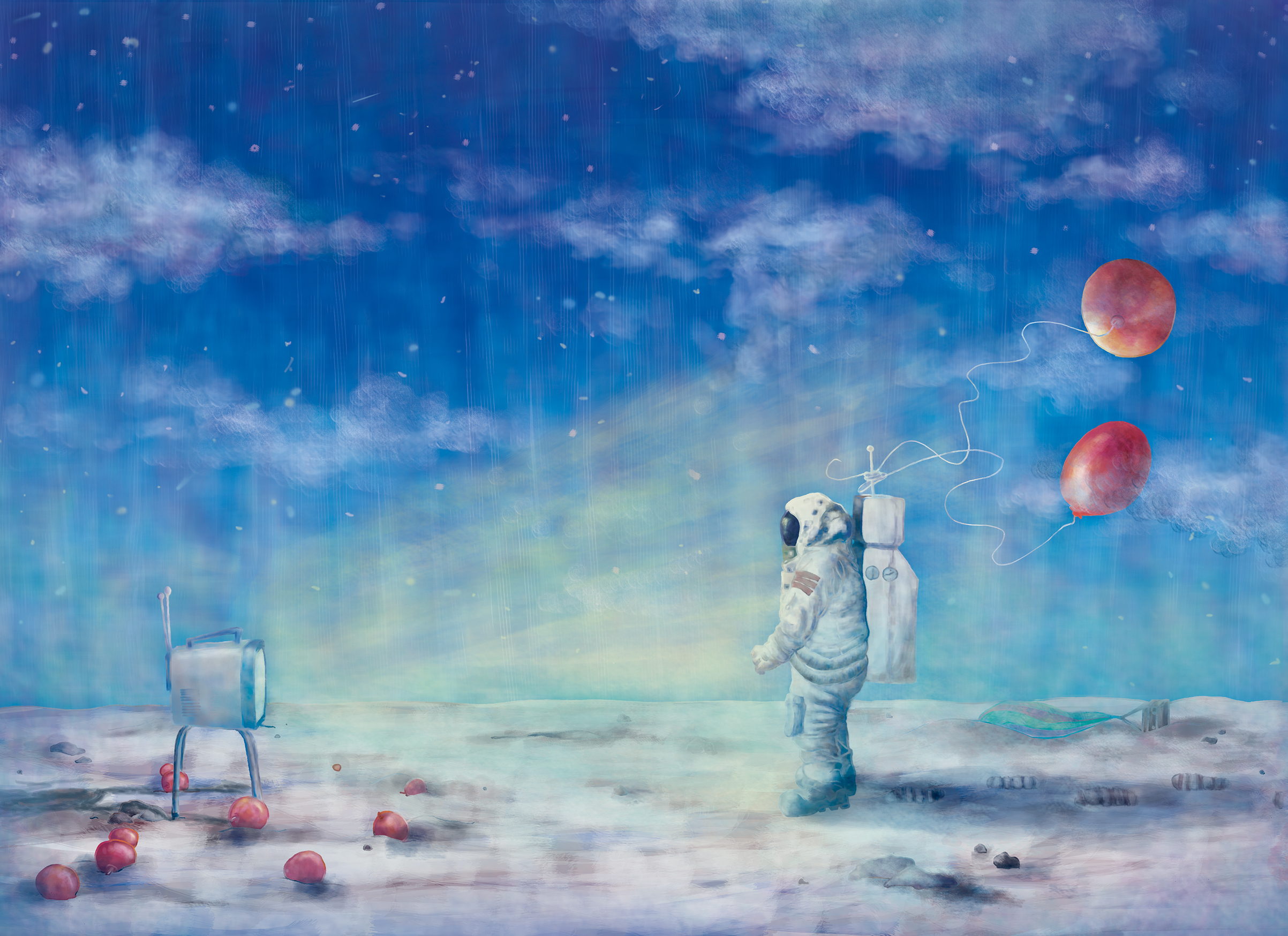 Sci Fi astronaut exploring a futuristic world in this exciting desktop wallpaper.