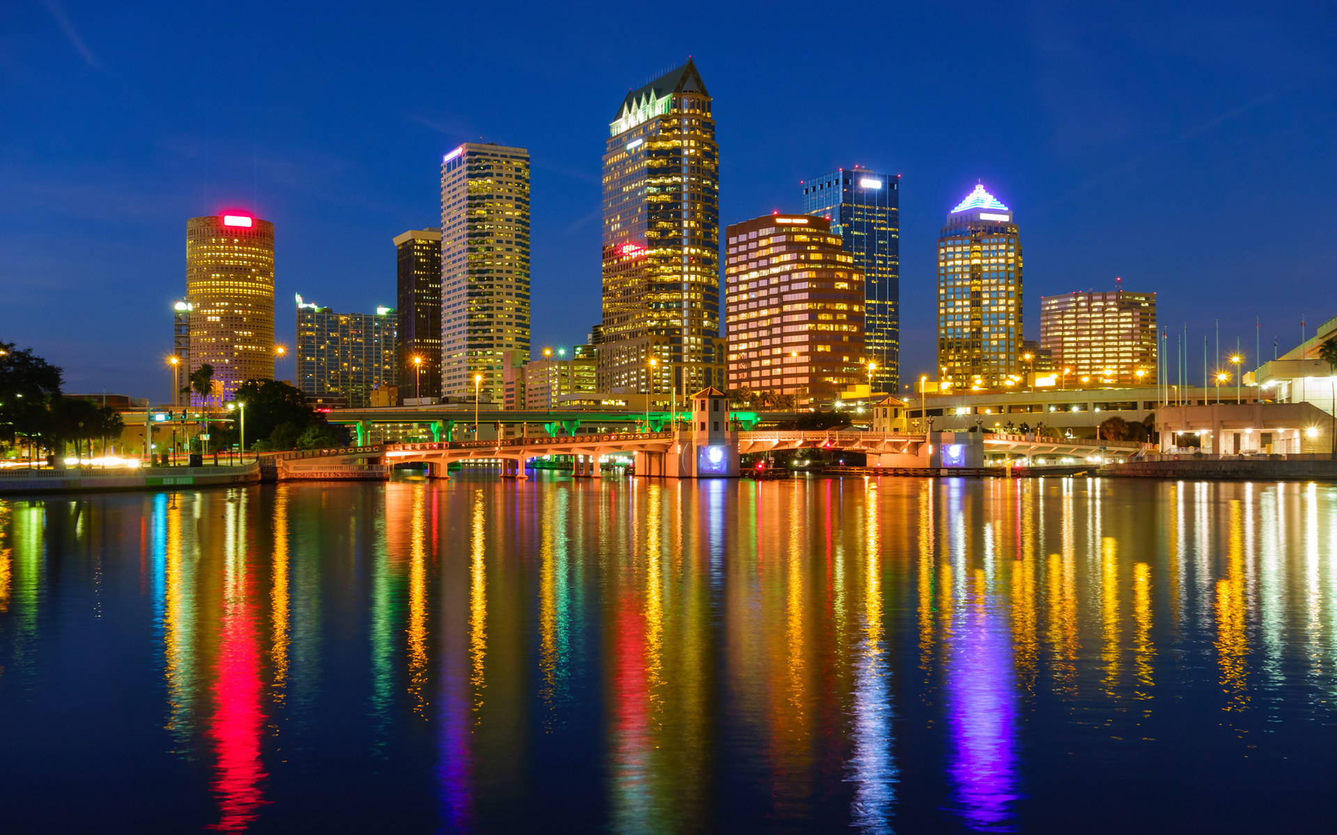 Download Reflection City Florida USA Man Made Tampa HD Wallpaper