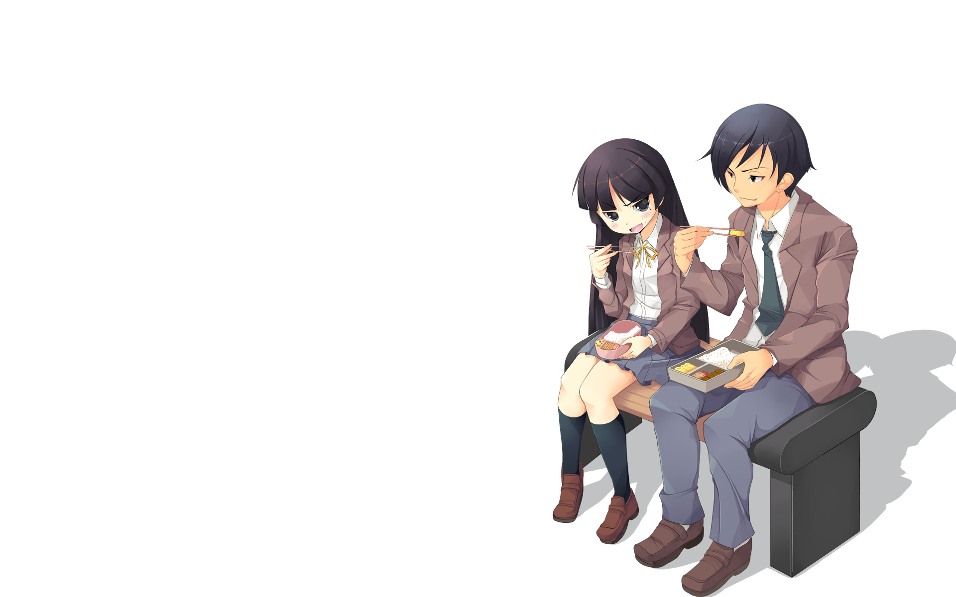 Ruri Gokō and Kyōsuke Kōsaka from Anime Oreimo in desktop wallpaper