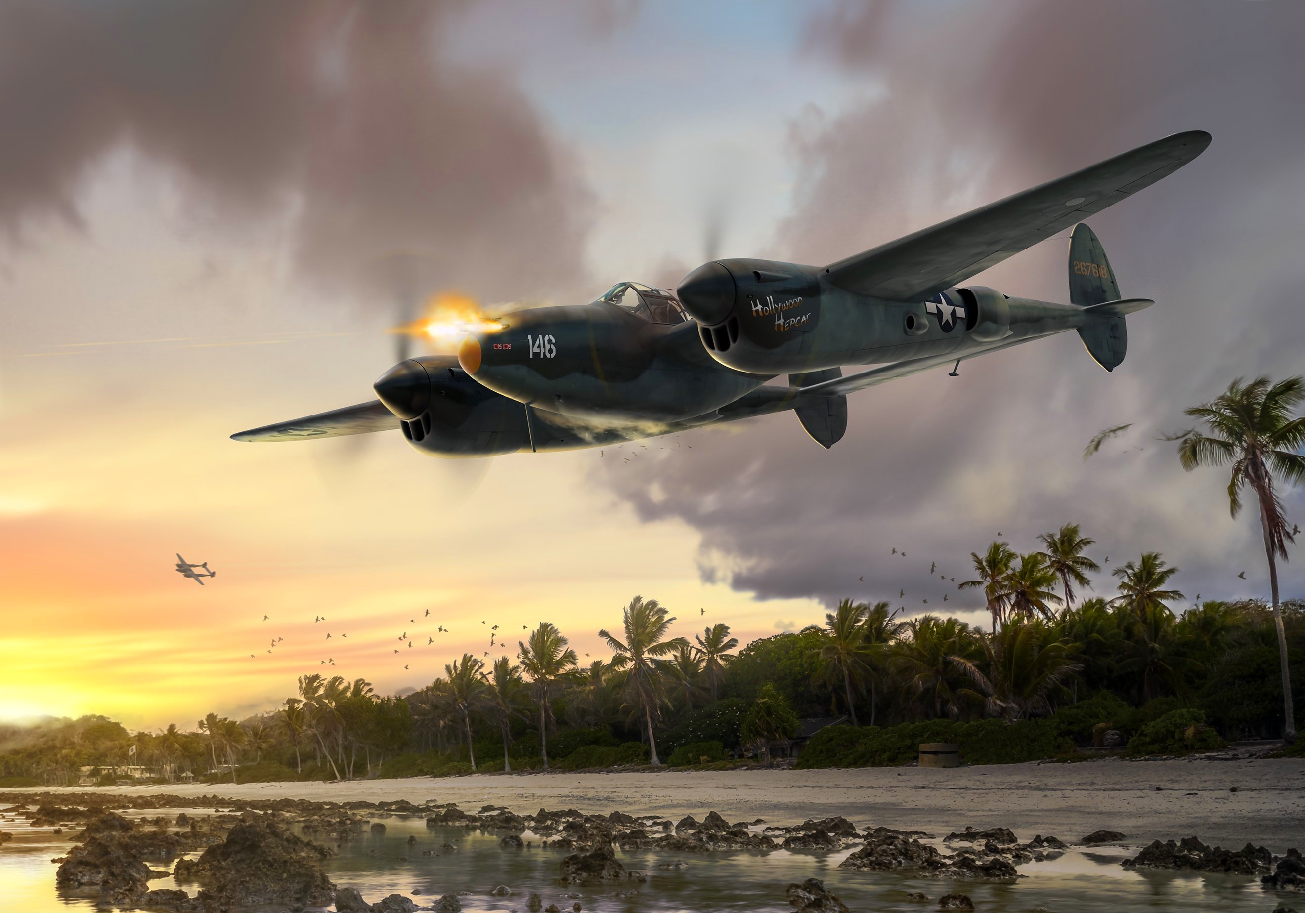 Military Lockheed P-38 Lightning HD Wallpaper | Background Image