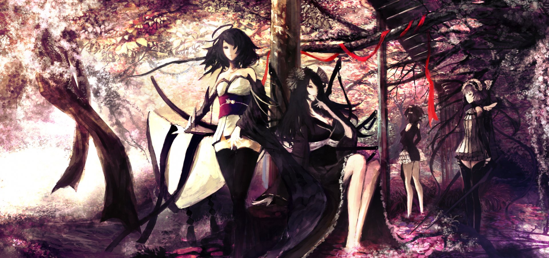 Enigmatic Beauties: HD Anime Wallpaper, image size:1920x905