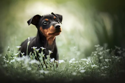 puppy baby animal dog Animal German Pinscher HD Desktop Wallpaper | Background Image