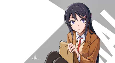 Mai Sakurajima Anime Rascal Does Not Dream of Bunny Girl Senpai HD Desktop Wallpaper | Background Image