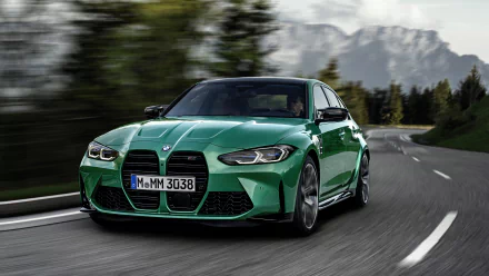 green car car BMW BMW M3 vehicle BMW M3 Competition HD Desktop Wallpaper | Background Image