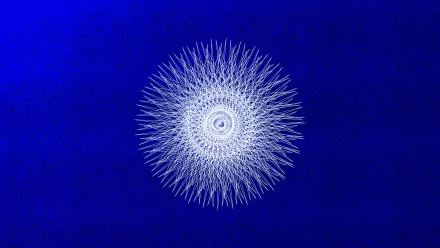  White Fractal on a Blue Grunge Background
