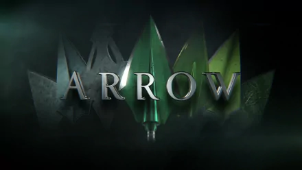 HD PC desktop wallpaper featuring the Arrow (TV Show) logo with a dark background and stylized green arrowheads.