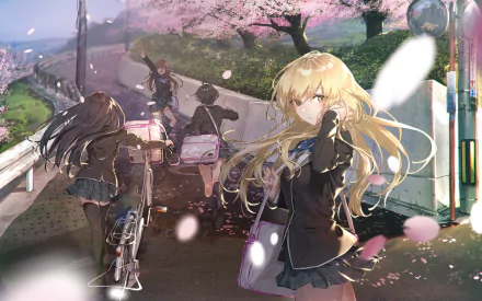 Minako Nitta Tomoe Kawakita Tsubasa Arihara Yuuki Nozaki Anime Hachigatsu no Cinderella Nine HD Desktop Wallpaper | Background Image