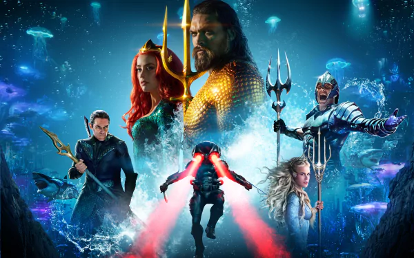 Nicole Kidman Queen Atlanna Ocean Master (DC Comics) Black Manta Willem Dafoe Amber Heard Mera (DC Comics) Jason Momoa Arthur Curry Aquaman (Movie) movie Aquaman HD Desktop Wallpaper | Background Image