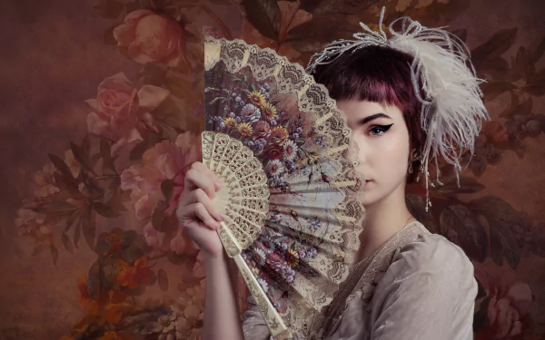 fan blue eyes woman model HD Desktop Wallpaper | Background Image