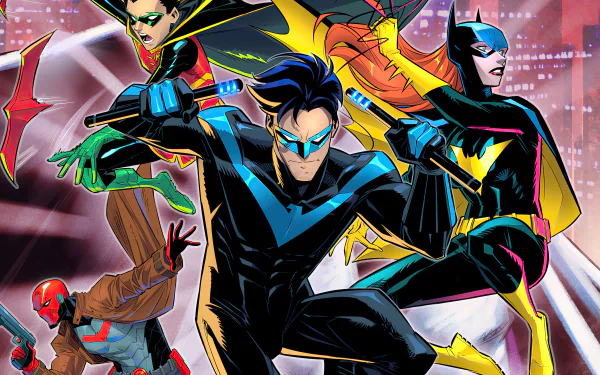 Jason Todd Dick Grayson Barbara Gordon Damian Wayne Batgirl Red Hood DC Comics Robin (DC Comics) Comic Nightwing HD Desktop Wallpaper | Background Image