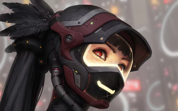 red eyes Sci Fi cyberpunk HD Desktop Wallpaper | Background Image
